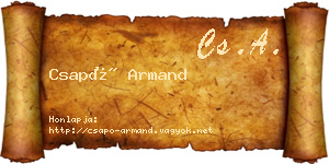 Csapó Armand névjegykártya