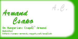 armand csapo business card